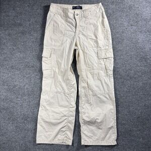 Hollister Cargo Pants Womens 9s/ 8s  29s Beige Stretch High Rise Baggy Skater